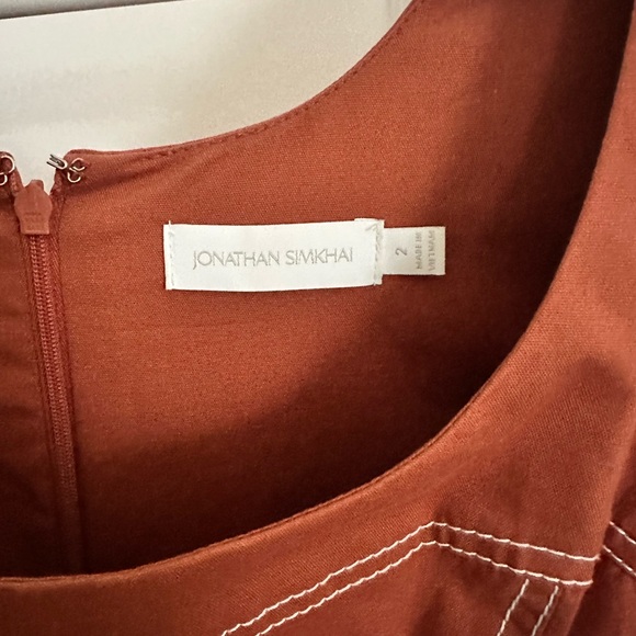 Jonathan Simkhai Orange Puff Sleeve Midi Sundress - Picture 6 of 6